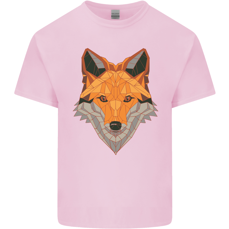 Polygonal Fox Kids T-Shirt Childrens Light Pink