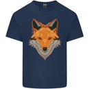 Polygonal Fox Kids T-Shirt Childrens Navy Blue