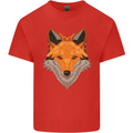 Polygonal Fox Kids T-Shirt Childrens Red