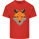 Polygonal Fox Kids T-Shirt Childrens Red