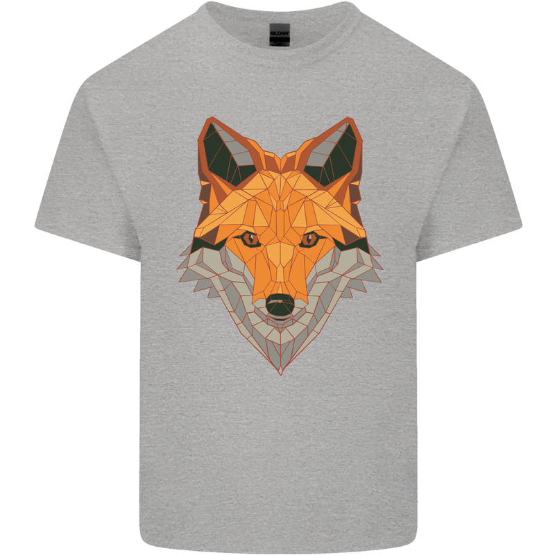 Polygonal Fox Kids T-Shirt Childrens Sports Grey