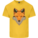 Polygonal Fox Kids T-Shirt Childrens Yellow