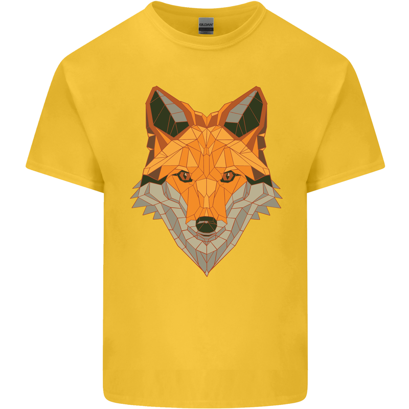 Polygonal Fox Kids T-Shirt Childrens Yellow