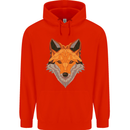 Polygonal Fox Mens 80% Cotton Hoodie Bright Red