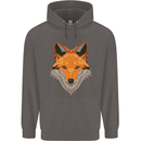 Polygonal Fox Mens 80% Cotton Hoodie Charcoal