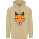 Polygonal Fox Mens 80% Cotton Hoodie Sand