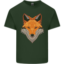 Polygonal Fox Mens Cotton T-Shirt Tee Top Forest Green