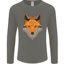 Polygonal Fox Mens Long Sleeve T-Shirt Charcoal