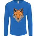 Polygonal Fox Mens Long Sleeve T-Shirt Royal Blue