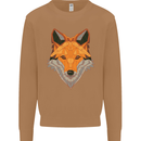 Polygonal Fox Mens Sweatshirt Jumper Caramel Latte