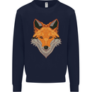Polygonal Fox Mens Sweatshirt Jumper Navy Blue