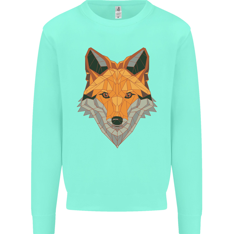 Polygonal Fox Mens Sweatshirt Jumper Peppermint