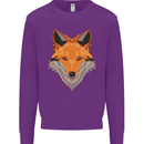 Polygonal Fox Mens Sweatshirt Jumper Purple