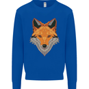 Polygonal Fox Mens Sweatshirt Jumper Royal Blue