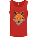Polygonal Fox Mens Vest Tank Top Red