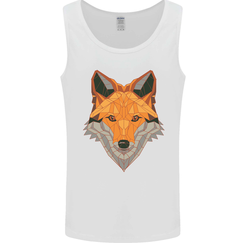 Polygonal Fox Mens Vest Tank Top White