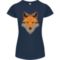 Polygonal Fox Womens Petite Cut T-Shirt Navy Blue