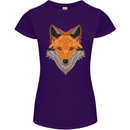 Polygonal Fox Womens Petite Cut T-Shirt Purple