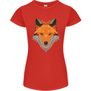 Polygonal Fox Womens Petite Cut T-Shirt Red