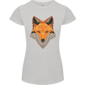 Polygonal Fox Womens Petite Cut T-Shirt Sports Grey