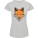 Polygonal Fox Womens Petite Cut T-Shirt Sports Grey