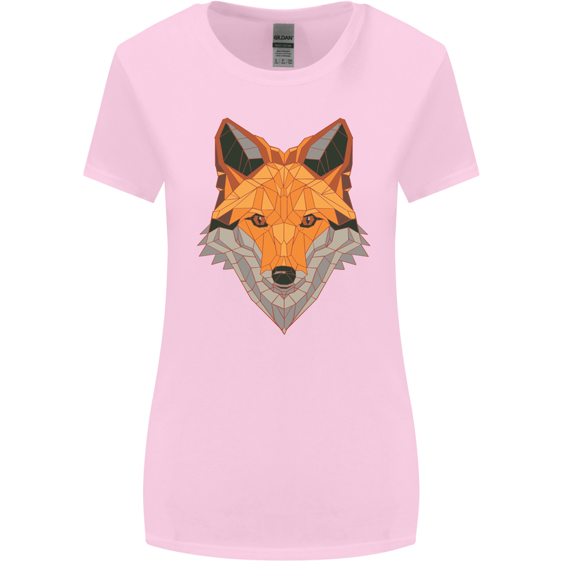 Polygonal Fox Womens Wider Cut T-Shirt Light Pink
