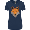 Polygonal Fox Womens Wider Cut T-Shirt Navy Blue