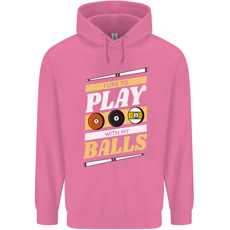 Pool I Like to Play With My Balls 9-Ball Childrens Kids Hoodie Azalea