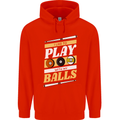 Pool I Like to Play With My Balls 9-Ball Childrens Kids Hoodie Bright Red