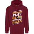 Pool I Like to Play With My Balls 9-Ball Childrens Kids Hoodie Maroon