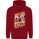 Pool I Like to Play With My Balls 9-Ball Childrens Kids Hoodie Red