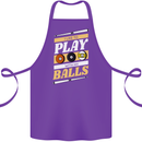 Pool I Like to Play With My Balls 9-Ball Cotton Apron 100% Organic Purple