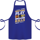 Pool I Like to Play With My Balls 9-Ball Cotton Apron 100% Organic Royal Blue