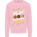 Pool I Like to Play With My Balls 9-Ball Kids Sweatshirt Jumper Light Pink