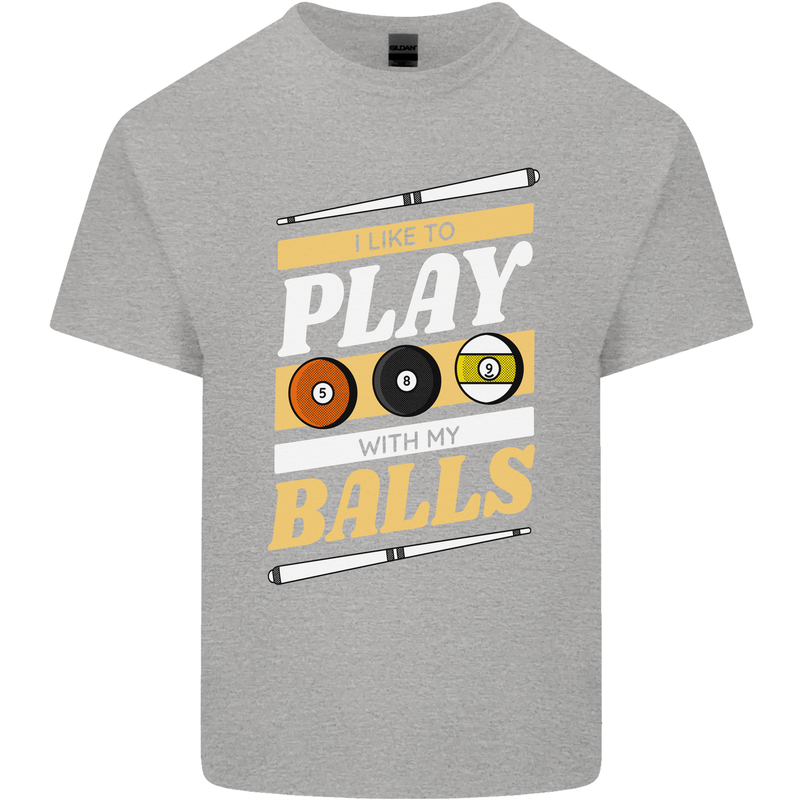 Pool I Like to Play With My Balls 9-Ball Kids T-Shirt Childrens Sports Grey