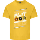 Pool I Like to Play With My Balls 9-Ball Kids T-Shirt Childrens Yellow