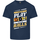 Pool I Like to Play With My Balls 9-Ball Mens Cotton T-Shirt Tee Top Navy Blue
