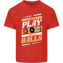 Pool I Like to Play With My Balls 9-Ball Mens Cotton T-Shirt Tee Top Red
