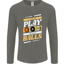 Pool I Like to Play With My Balls 9-Ball Mens Long Sleeve T-Shirt Charcoal