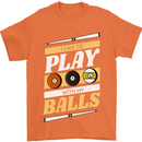 Pool I Like to Play With My Balls 9-Ball Mens T-Shirt 100% Cotton Orange