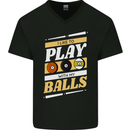 Pool I Like to Play With My Balls 9-Ball Mens V-Neck Cotton T-Shirt Black