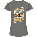 Pool I Like to Play With My Balls 9-Ball Womens Petite Cut T-Shirt Charcoal