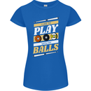 Pool I Like to Play With My Balls 9-Ball Womens Petite Cut T-Shirt Royal Blue
