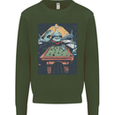 Pool Shark Snooker Player Kids Sweatshirt Jumper Forest Green