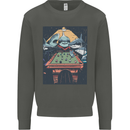 Pool Shark Snooker Player Kids Sweatshirt Jumper Storm Grey