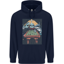 Pool Shark Snooker Player Mens 80% Cotton Hoodie Navy Blue