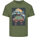 Pool Shark Snooker Player Mens Cotton T-Shirt Tee Top Military Green