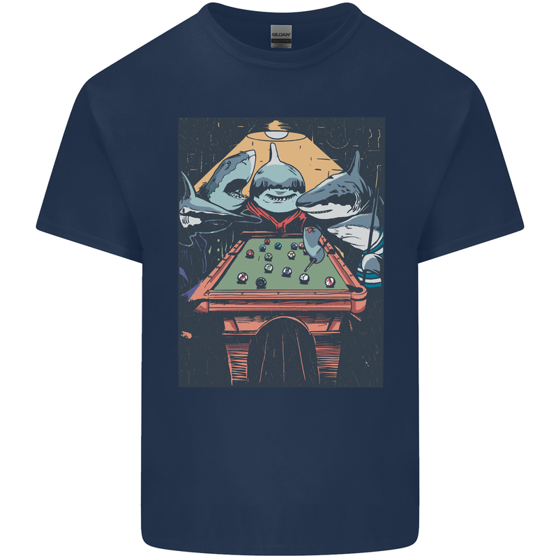 Pool Shark Snooker Player Mens Cotton T-Shirt Tee Top Navy Blue