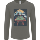 Pool Shark Snooker Player Mens Long Sleeve T-Shirt Charcoal