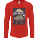 Pool Shark Snooker Player Mens Long Sleeve T-Shirt Red